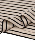  HOWS® STRIPED HENLEY LONG SLEEVE T-SHIRT / CREAM 
