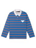  HOWS® OLD SCHOOL STRIPED LONG SLEEVE POLO / NAVY x WHITE 