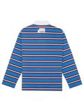  HOWS® OLD SCHOOL STRIPED LONG SLEEVE POLO / NAVY x WHITE 