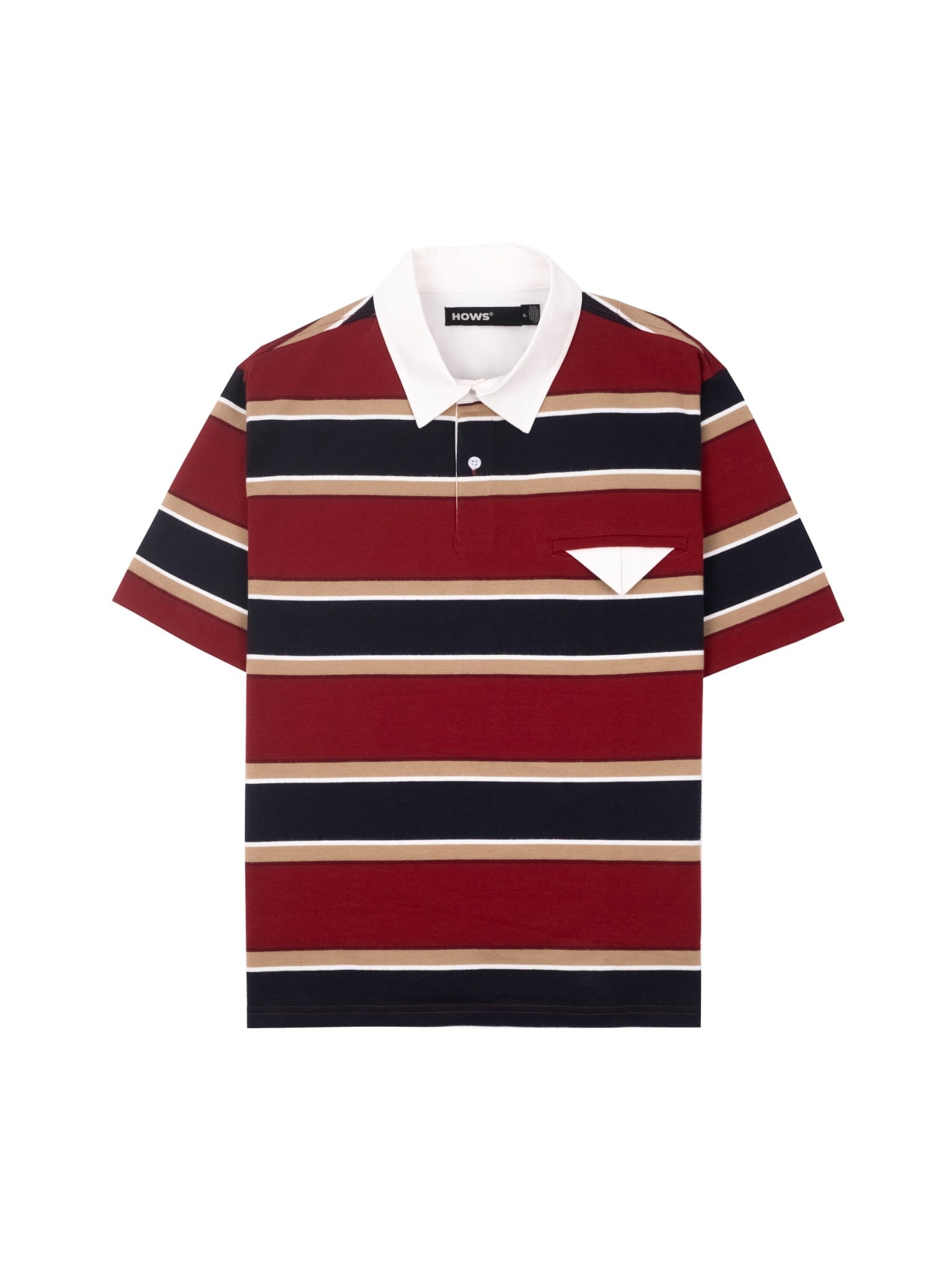  HOWS® OLD SCHOOL STRIPED POLO / RED x NAVY 