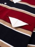  HOWS® OLD SCHOOL STRIPED LONG SLEEVE POLO / RED x NAVY 