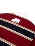  HOWS® OLD SCHOOL STRIPED LONG SLEEVE POLO / RED x NAVY 