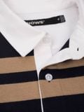  HOWS® OLD SCHOOL STRIPED LONG SLEEVE POLO / BROWN x NAVY 