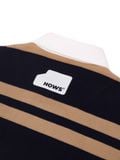  HOWS® OLD SCHOOL STRIPED LONG SLEEVE POLO / BROWN x NAVY 