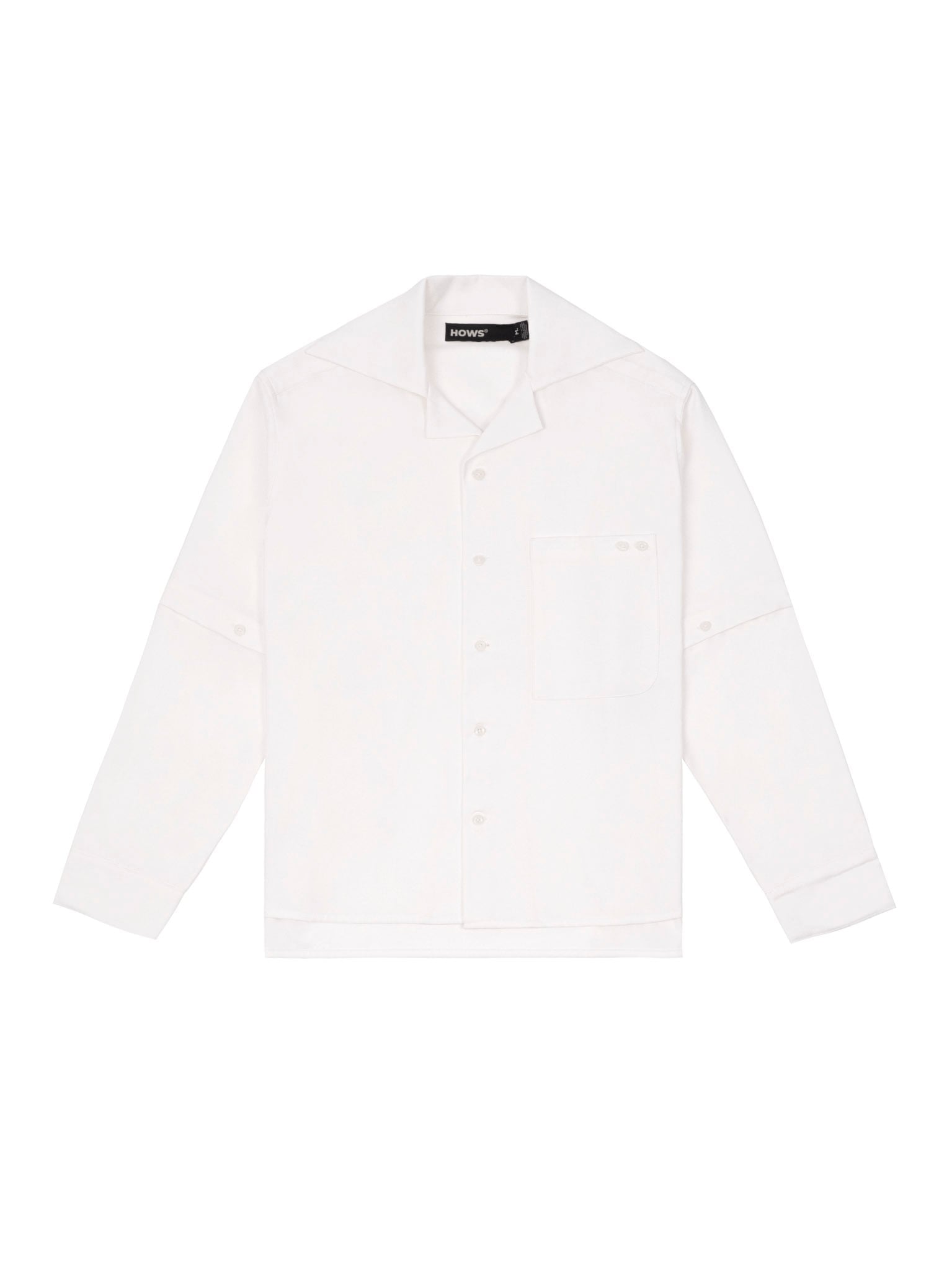  HOWS® LAYERED DETAIL BOXY SHIRT / WHITE 