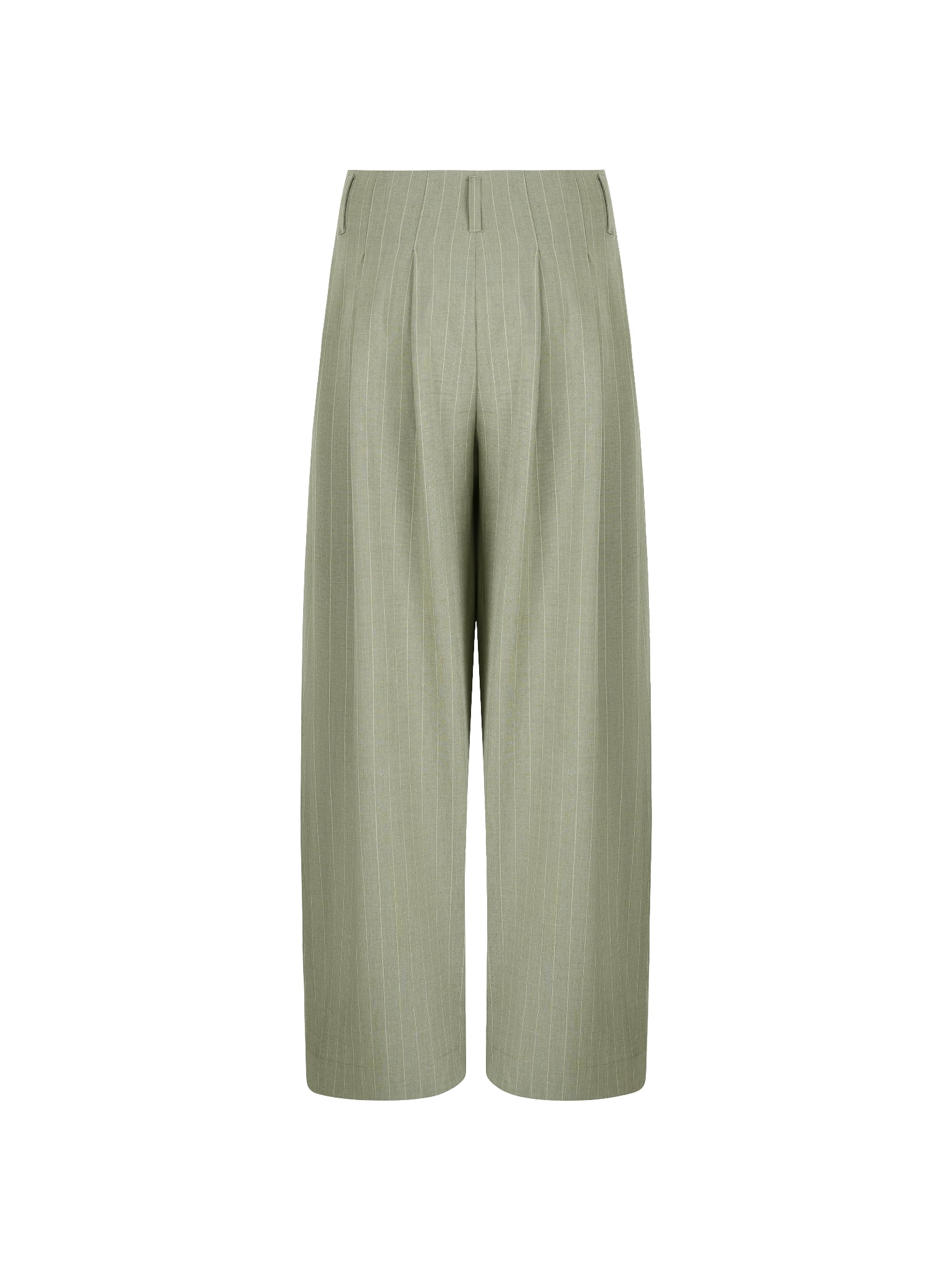  REPUTE. PLEATED BALLOON TROUSERS / STRIPED BROWN 