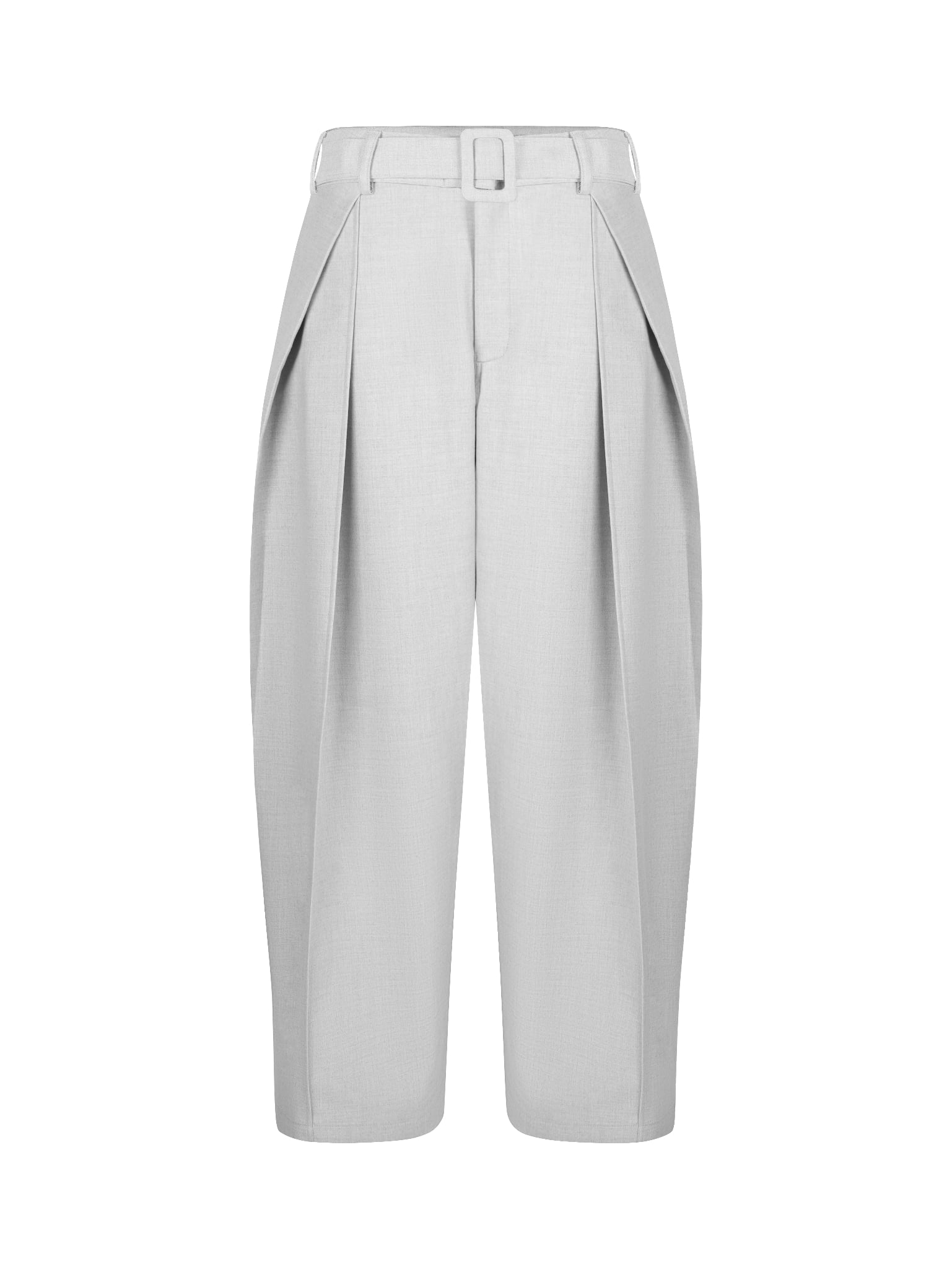  HOWS® SILENT STRUCTURE PLEATED PANTS WITH BELT / GREY 