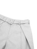  HOWS® SILENT STRUCTURE PLEATED PANTS WITH BELT / GREY 