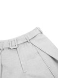  HOWS® SILENT STRUCTURE PLEATED PANTS WITH BELT / GREY 