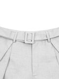  HOWS® SILENT STRUCTURE PLEATED PANTS WITH BELT / GREY 