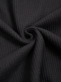  HOWS® WAFFLE LONG SLEEVE HENLEY / BLACK 