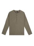  HOWS® WAFFLE LONG SLEEVE HENLEY / MOSS 