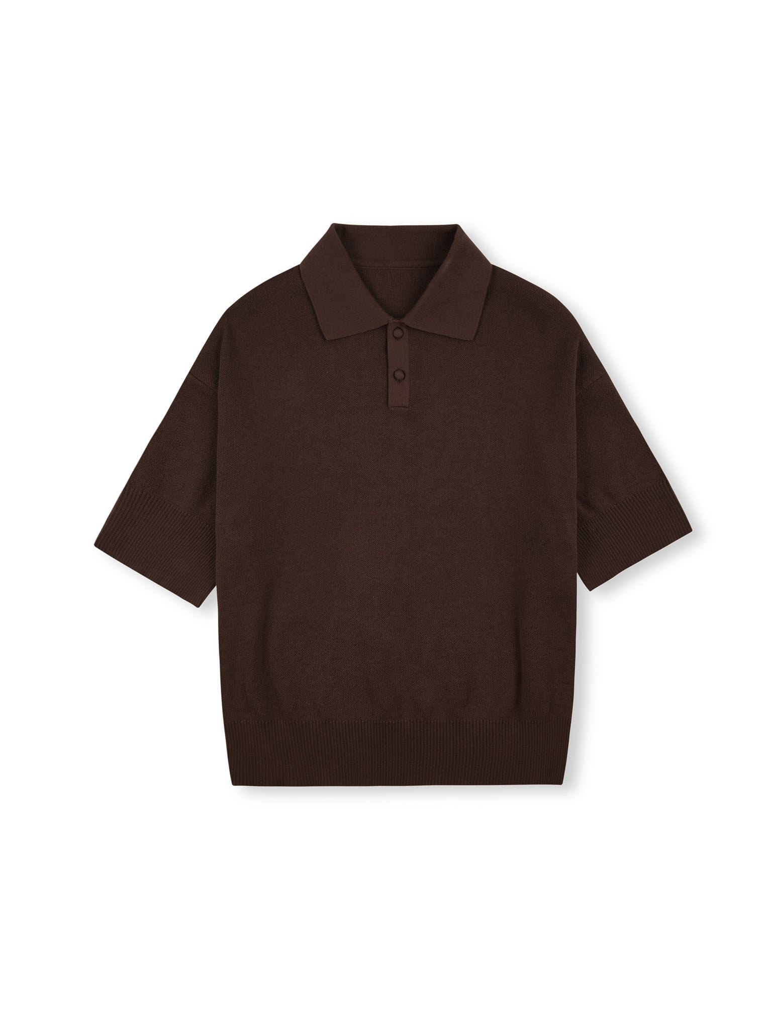  HOWS® KNITTED BASIC POLO / BROWN 