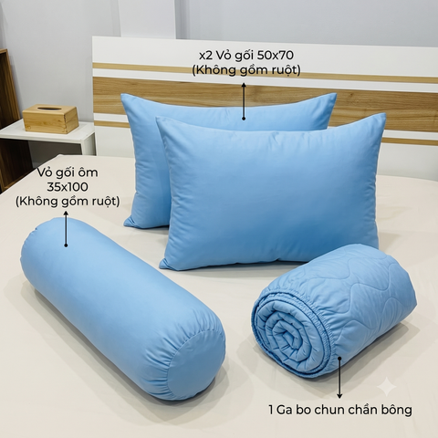 Bộ 4 Món Ga Gối Tản Nhiệt Họa Tiết Ice Spandex Tech 2.0 (không kèm mền)