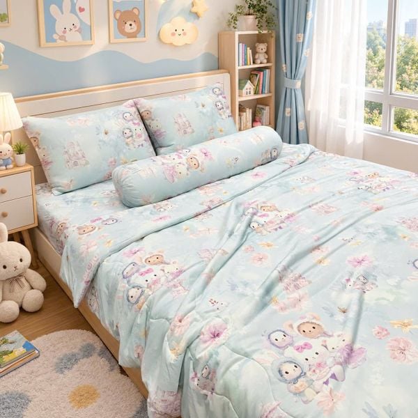 Bộ full Thỏ nơ hồng 1m8