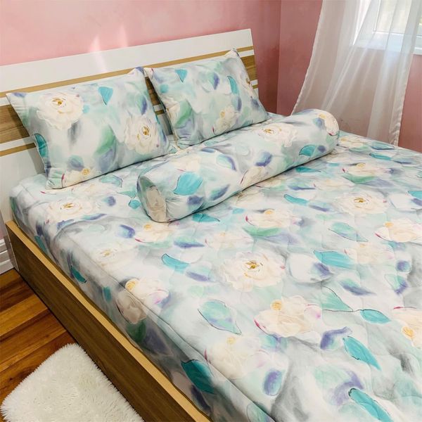 Bộ 4 Món Ga Gối Tản Nhiệt Ice Spandex Bigsize 2m2 Judy Drap