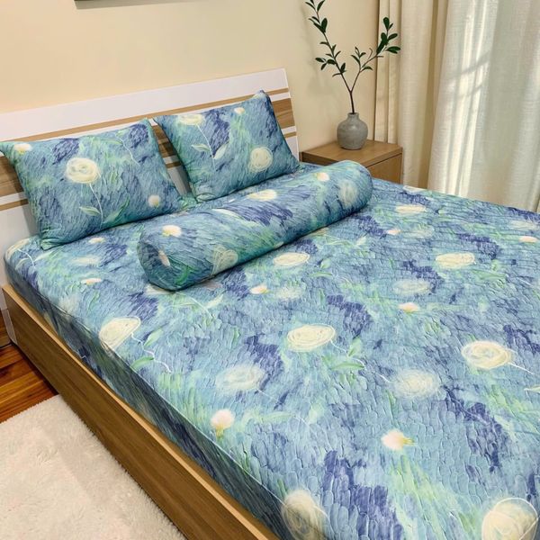 Bộ 4 Món Ga Gối Tản Nhiệt Ice Spandex Bigsize 2m2 Judy Drap