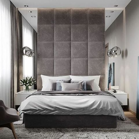 Vách Ốp Đầu Giường Bọc Vải Không Phối Kim Loại