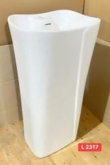 Lavabo trụ đứng vuông trắng