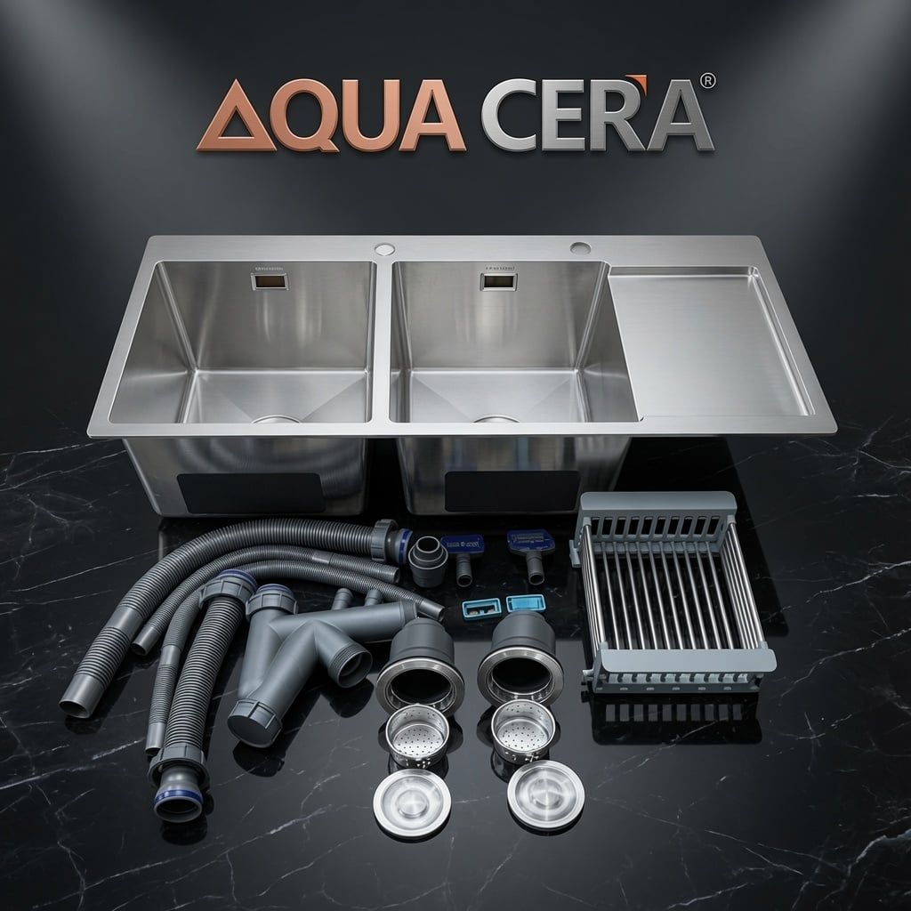 CHẬU RỬA CHÉN INOX 304  - 2 HỘC CÓ CÁNH KÍCH THƯỚC 100X48A