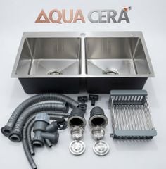 CHẬU RỬA CHÉN 2 HỘC - KÍCH THƯỚC 78X43