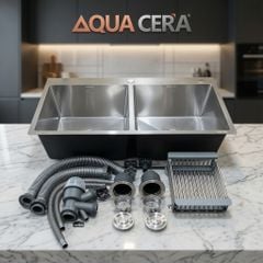 CHẬU RỬA CHÉN 2 HỘC INOX 304 - KÍCH THƯỚC 82X45