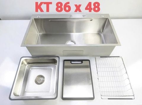 Chậu chén 1 hộc inox 304 KT 86cm x 48cm