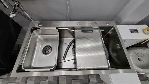 CHẬU CHÉN INOX 304 9046 CÓ VÂN CHỐNG TRẦY