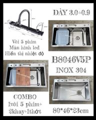 Chậu thác 5 phím 8046V5P sub 304