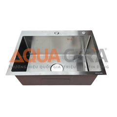 CHẬU RỬA CHÉN INOX 304 ĐÚC - 1 HỘC 75x45