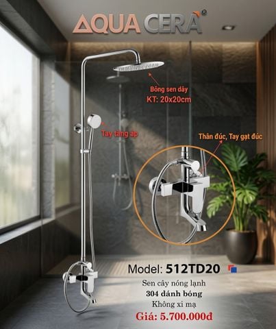 SEN CÂY NÓNG LẠNH INOX 304 ĐÁNH BÓNG 512TD20