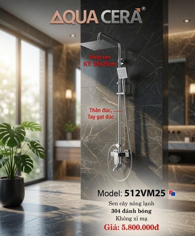 SEN CÂY NÓNG LẠNH INOX 304 ĐÁNH BÓNG 512VM25