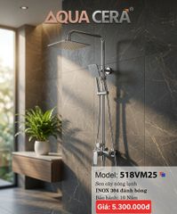 SEN CÂY NÓNG LẠNH INOX 304 ĐÁNH BÓNG 518VM25