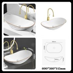LAVABO THUYỀN VÂN VIỀN VÀNG