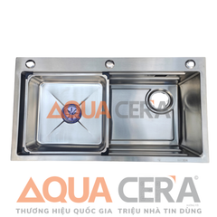CHẬU RỬA CHÉN INOX 304 ĐÚC - 1 HỘC 75x45cm
