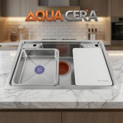 CHẬU RỬA CHÉN RGT 304 hạt mè (xả phi 185) - 75x45 inox 304 hoặc inox 304 phủ nano