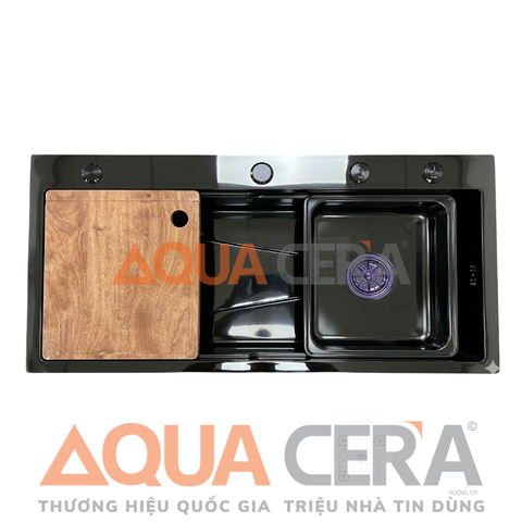 CHẬU RỬA CHÉN 304 PHỦ NANO ĐEN - 75x46