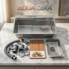 CHẬU RỬA CHÉN INOX 304 ĐÚC PHỦ NANO - 7546BH