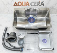 CHẬU RỬA CHÉN INOX 304 ĐÚC - 1 HỘC 75x46cm