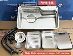CHẬU 1 HỘC BÁN NGUYỆT CÓ CÀI THỚT CAO CẤP 7848BSL