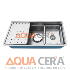 CHẬU RỬA CHÉN INOX 304 ĐÚC - 1 HỘC ÂM ĐÁ 78x43cm