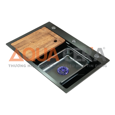 CHẬU RỬA CHÉN 304 PHỦ NANO ĐEN - 78x46