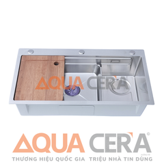 CHẬU RỬA CHÉN INOX 304 ĐÚC - 1 HỘC 78x46cm