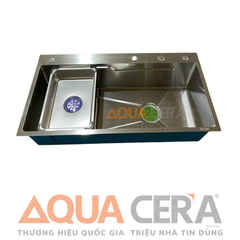 CHẬU RỬA CHÉN INOX 304 ĐÚC - 1 HỘC 82x46cm