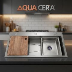 CHẬU RỬA CHÉN 304 PHỦ NANO XÁM - 78x46