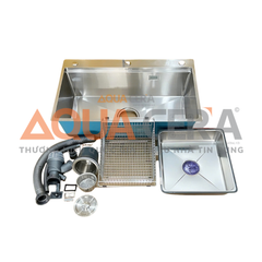 CHẬU RỬA CHÉN INOX 304 ĐÚC - 1 HỘC CÓ HẠ BẬC - 80x48