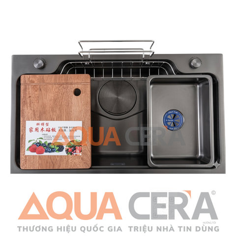 CHẬU RỬA CHÉN 304 RGT PHỦ NANO ĐEN - 80x50
