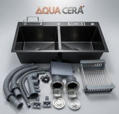 CHẬU RỬA CHÉN 2 HỘC INOX 304 - KÍCH THƯỚC 82X45