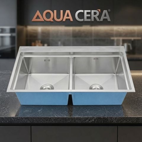 CHẬU RỬA CHÉN 2 HỘC INOX 304 - 8245DG