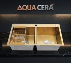 CHẬU RỬA CHÉN 2 HỘC INOX 304 - KÍCH THƯỚC 82X45